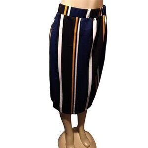 Blue Striped Pencil Skirt 2X
